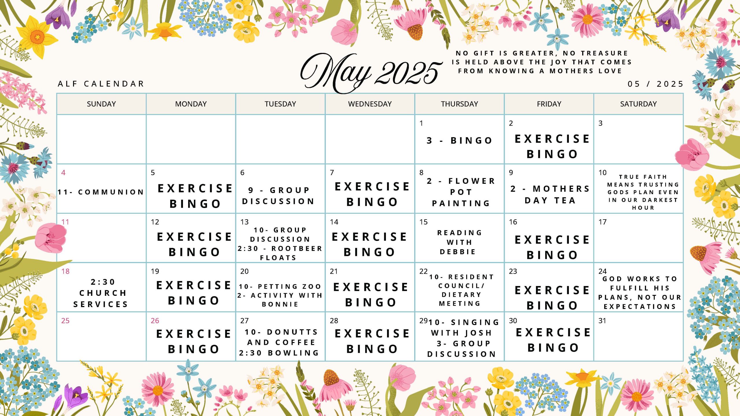 May 2025 Calendar