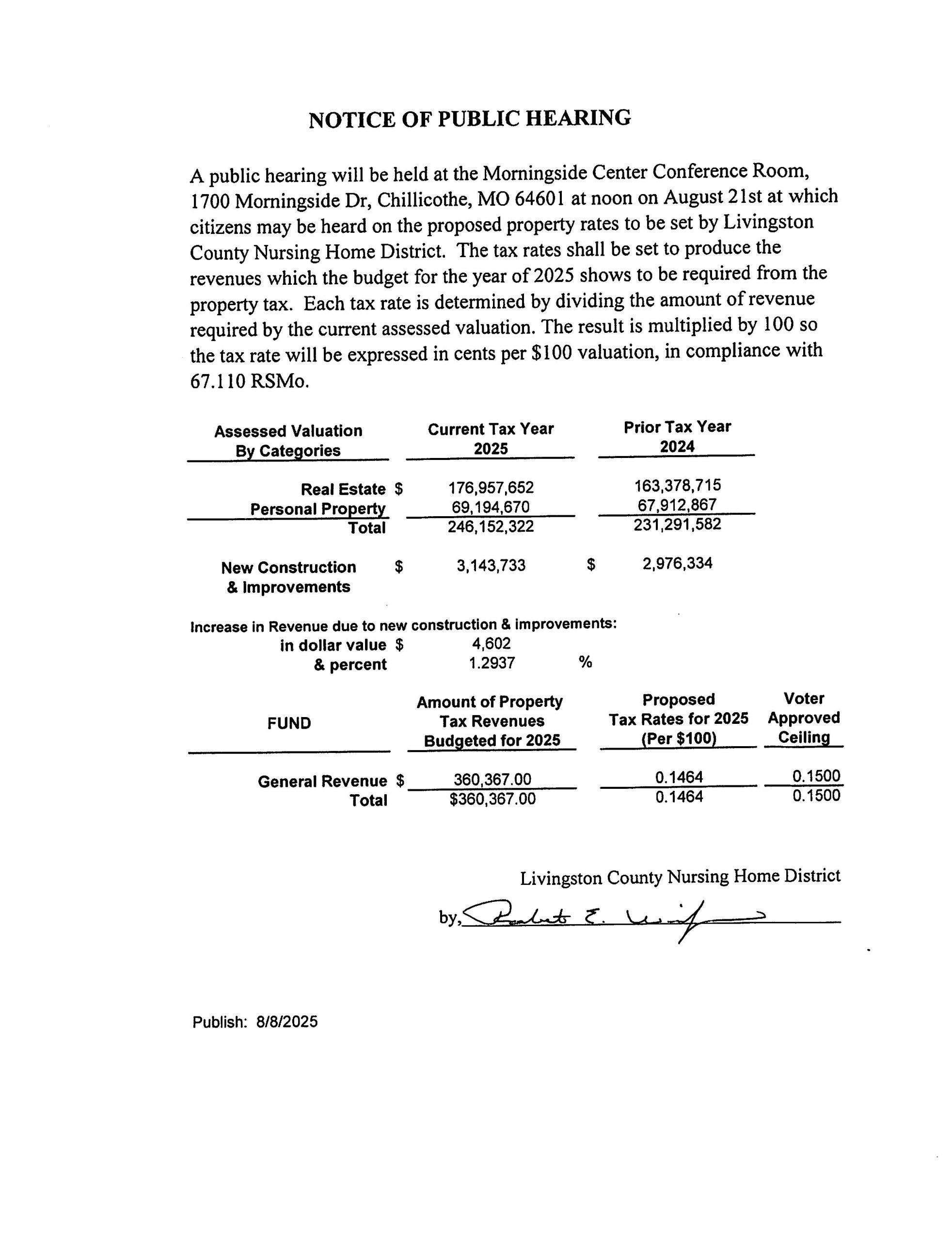 Proposed Tax Rate