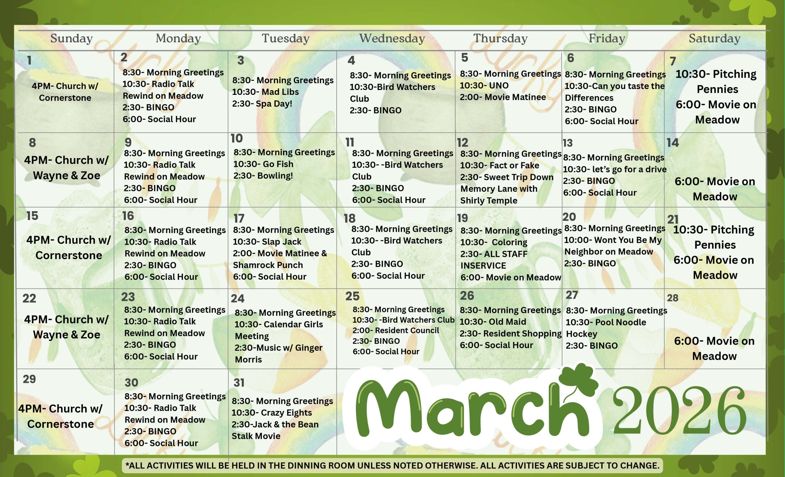 March Activities